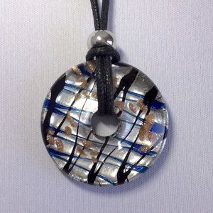 Contemporary Art Glass Donut Necklace